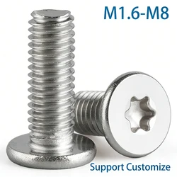 10Pcs M1.6 M2-M8 304 Stainless Steel CM Six-Lobe Torx Ultra Thin Super Low Flat Wafer Head Screw Digital Bolt  Support Customize