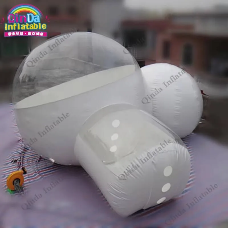 جودة عالية دائم بولي كلوريد الفينيل غرفة مزدوجة نفخ خيمة فقاعية شفافة التخييم الثلوج #3