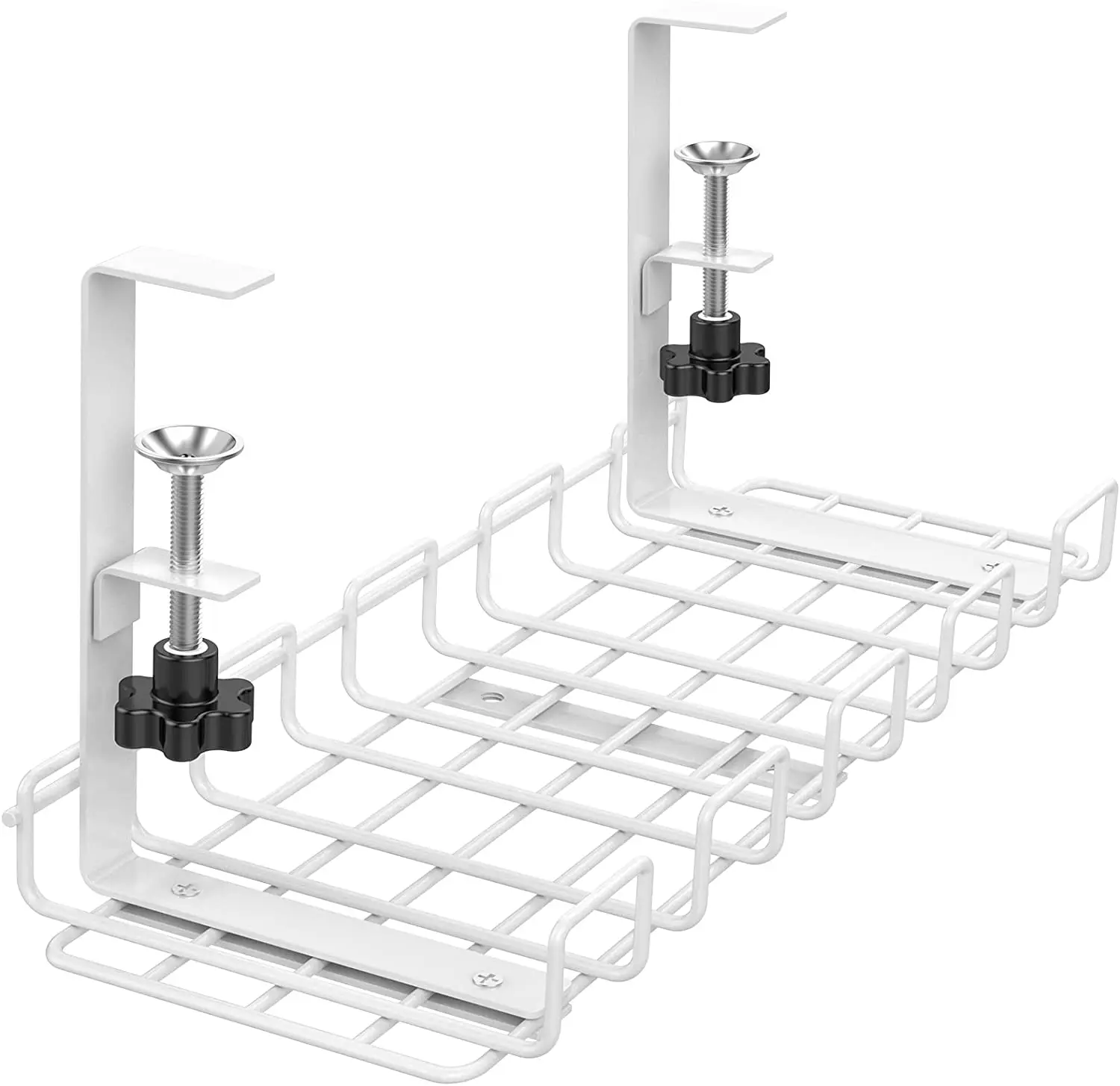 

Cable Management Under Desk Tray,15.75" Under Desk Cord Organizer with Clamp Mount System for Wire Management