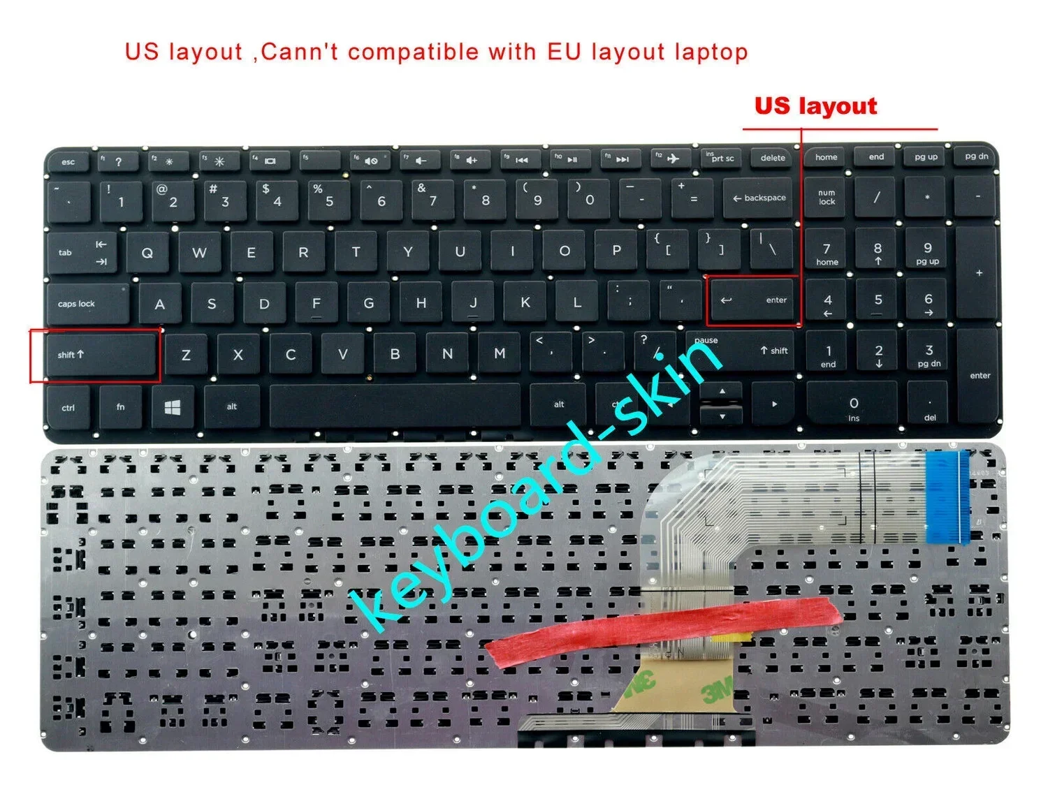 New US Keyboard No-backlit No-frame for HP 15-K 17-K M7-K,15-Kxxx,17-Kxxx,M7-Kxxx 15-k001ea 17-k100no m7-k211dx  laptop