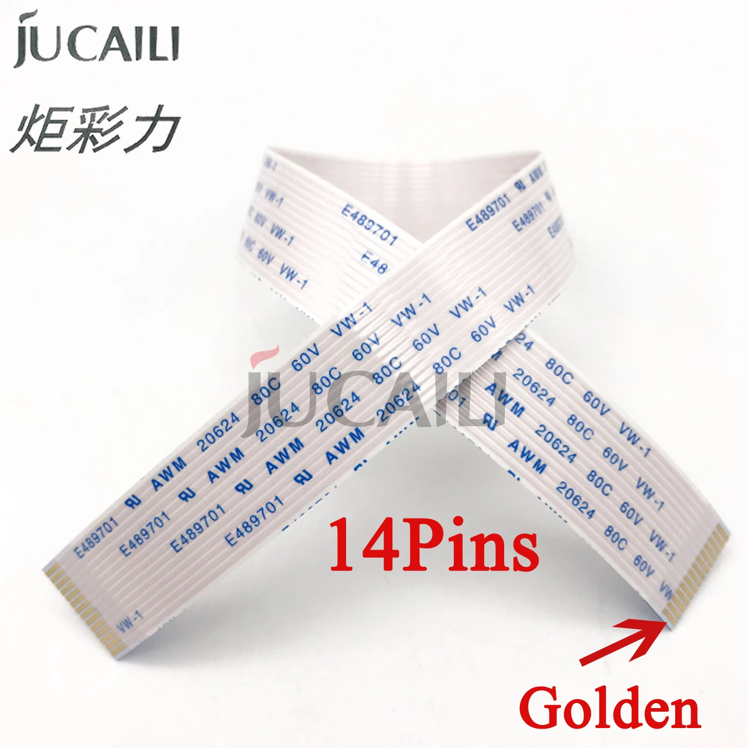 

Jucaili 10PCS 14P head data cable A type for Epson 4720/I3200 Solvent UV flatbed printer printhead flat data cable 14pin