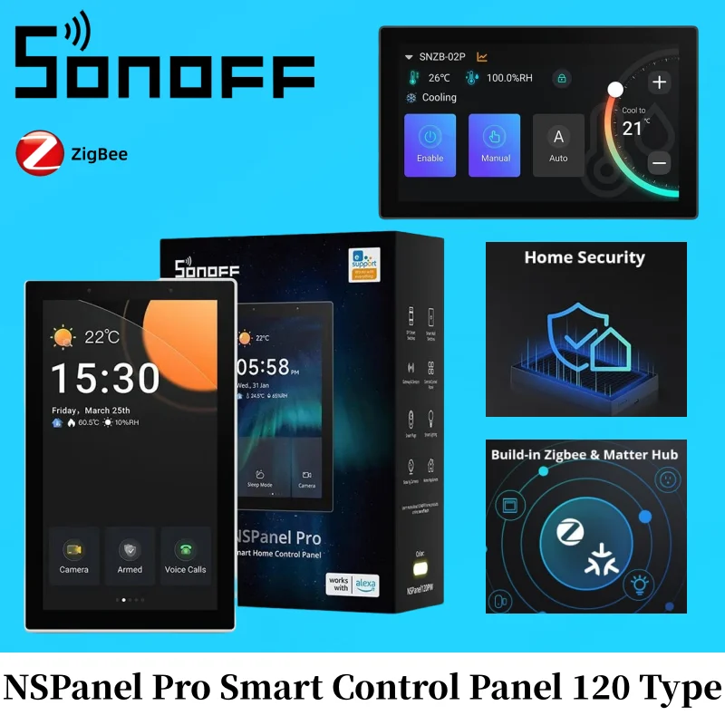 SONOFF NSPanel Pro Smart Home Control Panel-120 Type Smart Thermostst Power Consumption DIY Switch Module Support Sonoff Devices