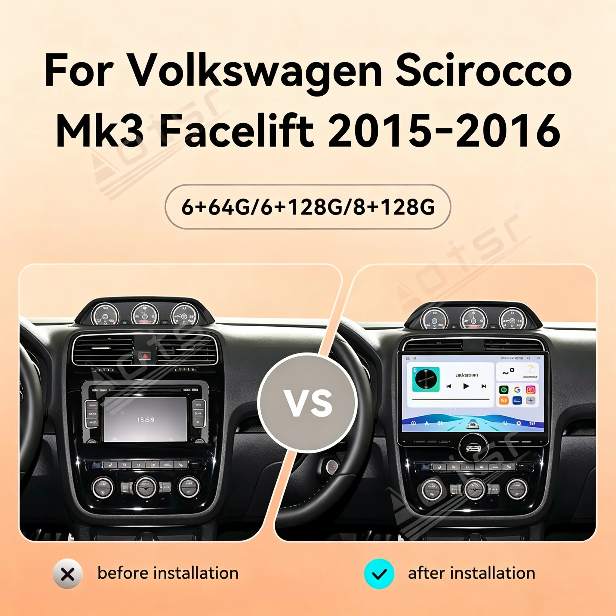 Radio Tape Recorder For Volkswagen Scirocco Mk3 Facelift 2015-2016 11.5 Inch Android 15 Car GPS Navigation Car Multimedia Player