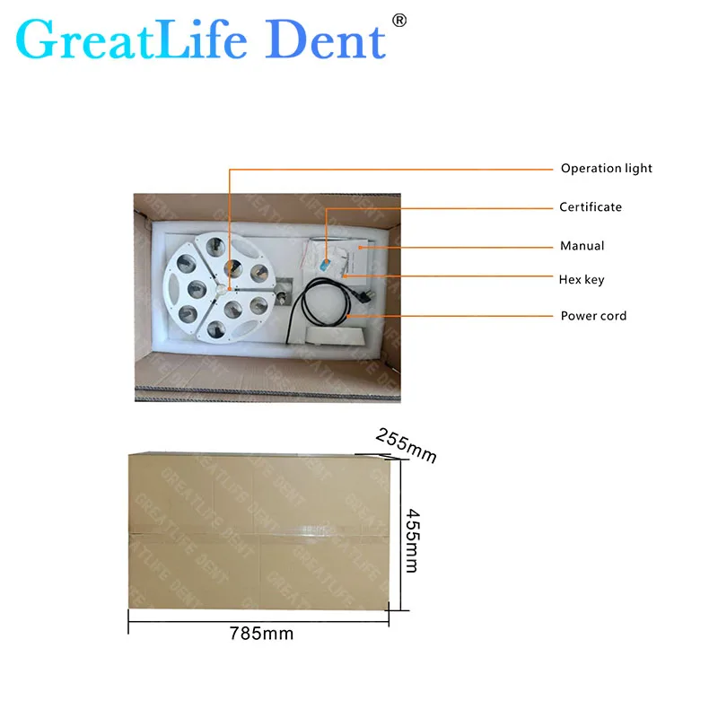 GreatLife Dent 90W LEDs 70000Lux Micro Plastic Surgery Ceiling Wall-Mounted Medical Examination Shadowless Lamp Pet Vet Lights