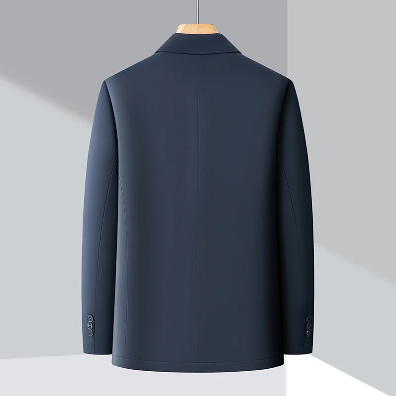 Зимние пуховые пальто мужские с отложным воротником однобортный легкий белый утиный пух деловая куртка для папы среднего возраста JK-189