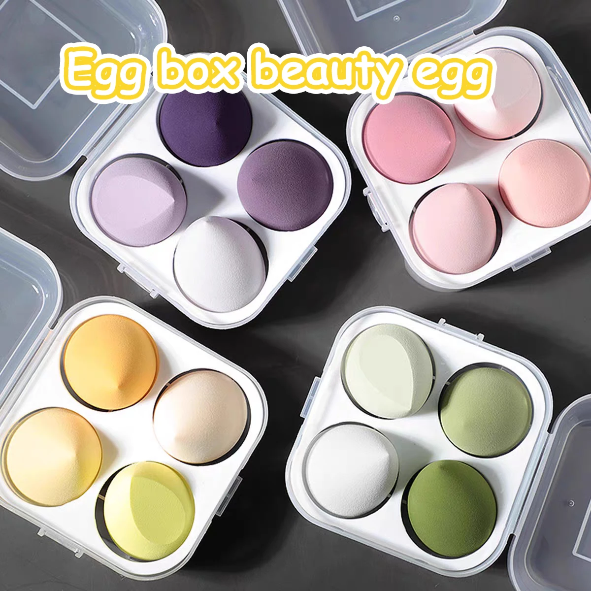 4pcs Makeup Sponge Set | Soft Latex-Free Foundation & Powder Puff | Flawless Blending, Skin-Friendly, Washable