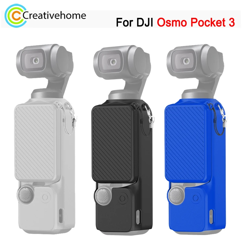 PULUZ 2 in 1 Washable Silicone Case Set For DJI OSMO Pocket 3 Sports Camera Body & Touch-screen Protective Cover, with Strap