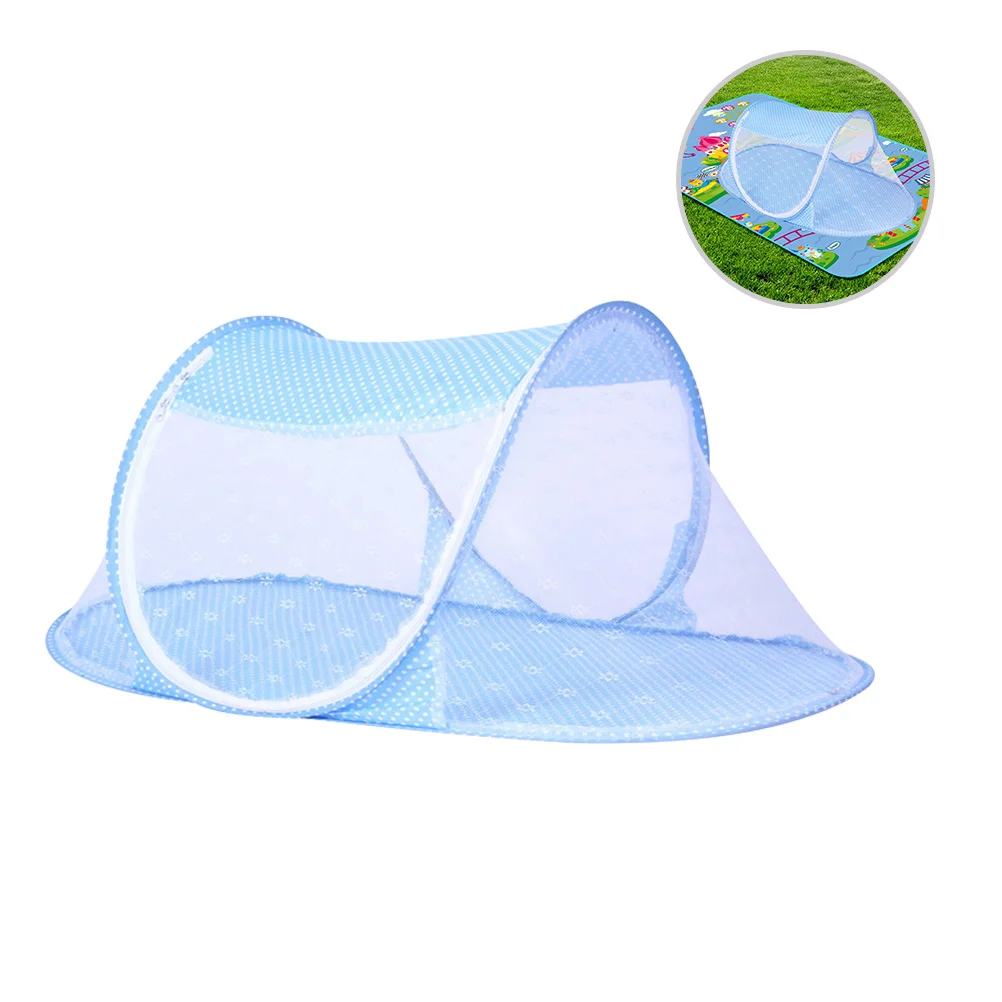 

Summer Portable Baby Cradle Net Folding Baby Bed Crib Net Baby Infant Bedding Mesh Crib Netting (Blue)