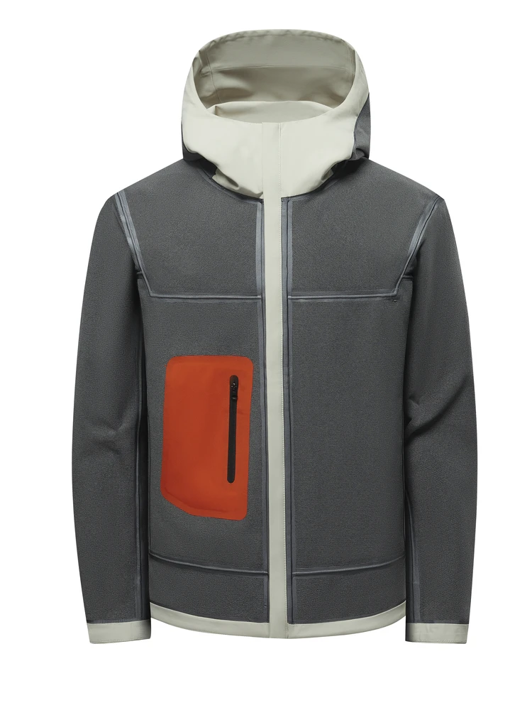 All-Match Men's Soft  Jacket Autumn Winter High Warmth Seamless Heat-Sealed Process Waterproof Polyester Fiber Long Slee...