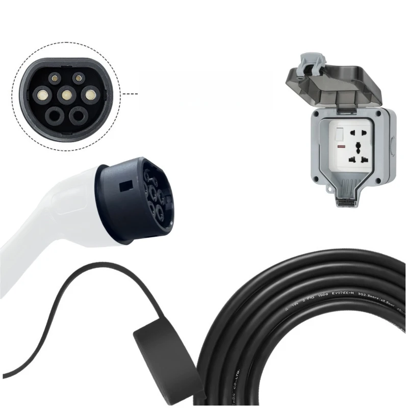 

16A Type 2 Standard Receptacle Portable Plug Adapter, Connector Electric Vehicle Accessories
