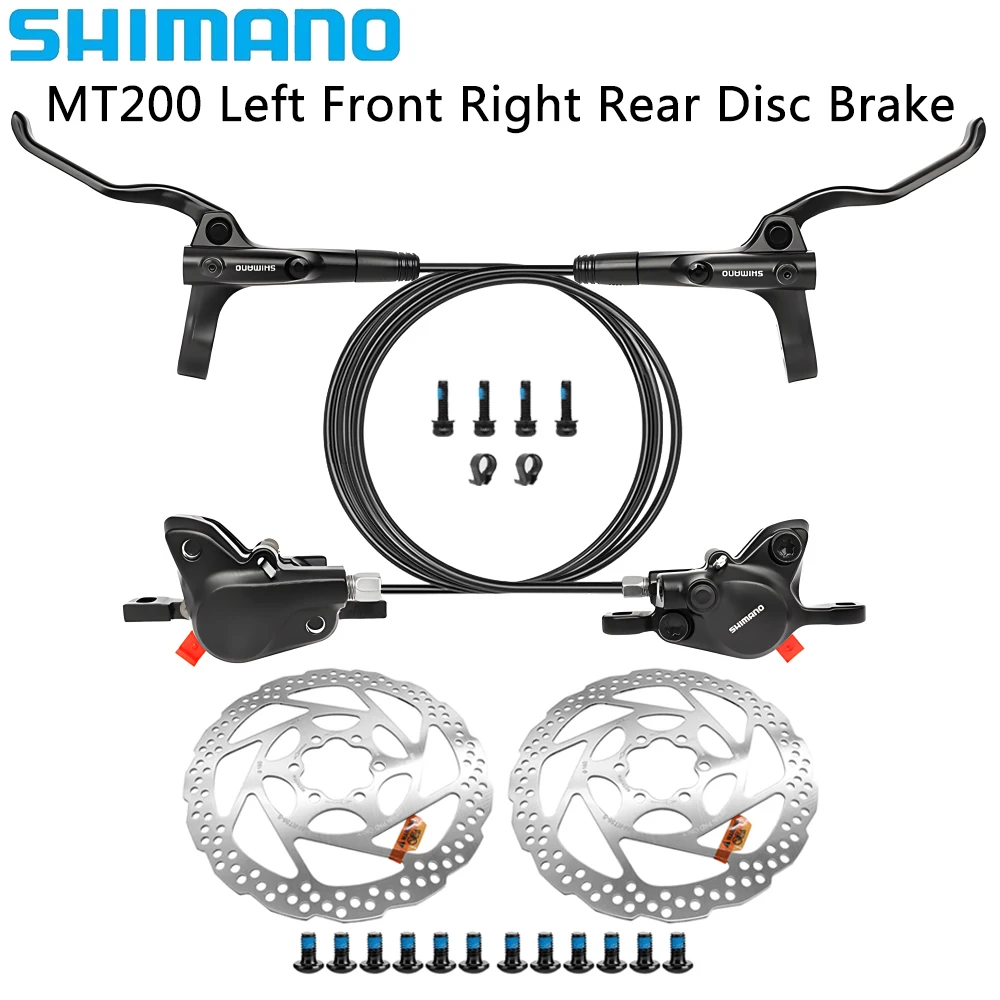 SHIMANO BL BR MT200 2-Pistons Mountain Bike Hydraulic Oil Disc Brake Left Front Right Rear Brake RT56 160/180MM Rotors