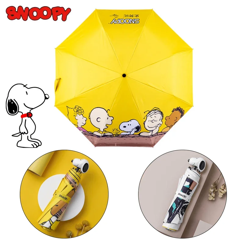 Snoopy Umbrella Sun Rain Anti Uv Windproof Sun Umbrella Hree-fold 8 Ribs Umbrella Cartoon Boys Girls Folding Umbrellas Sunshade