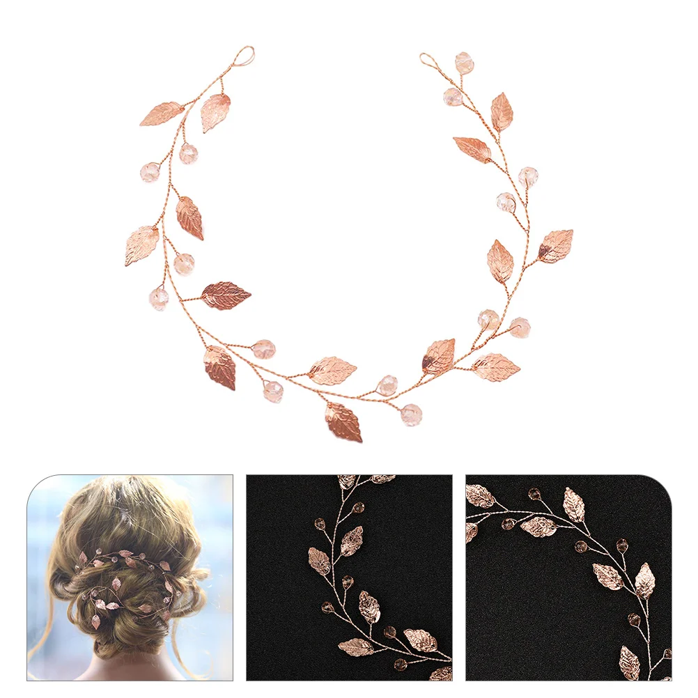 

Gold Alloy Rhinestone Hair Vine Bridal Wedding Headband Elegant Crystal Bridal Headpiece For Bride Updo Accessory Hair