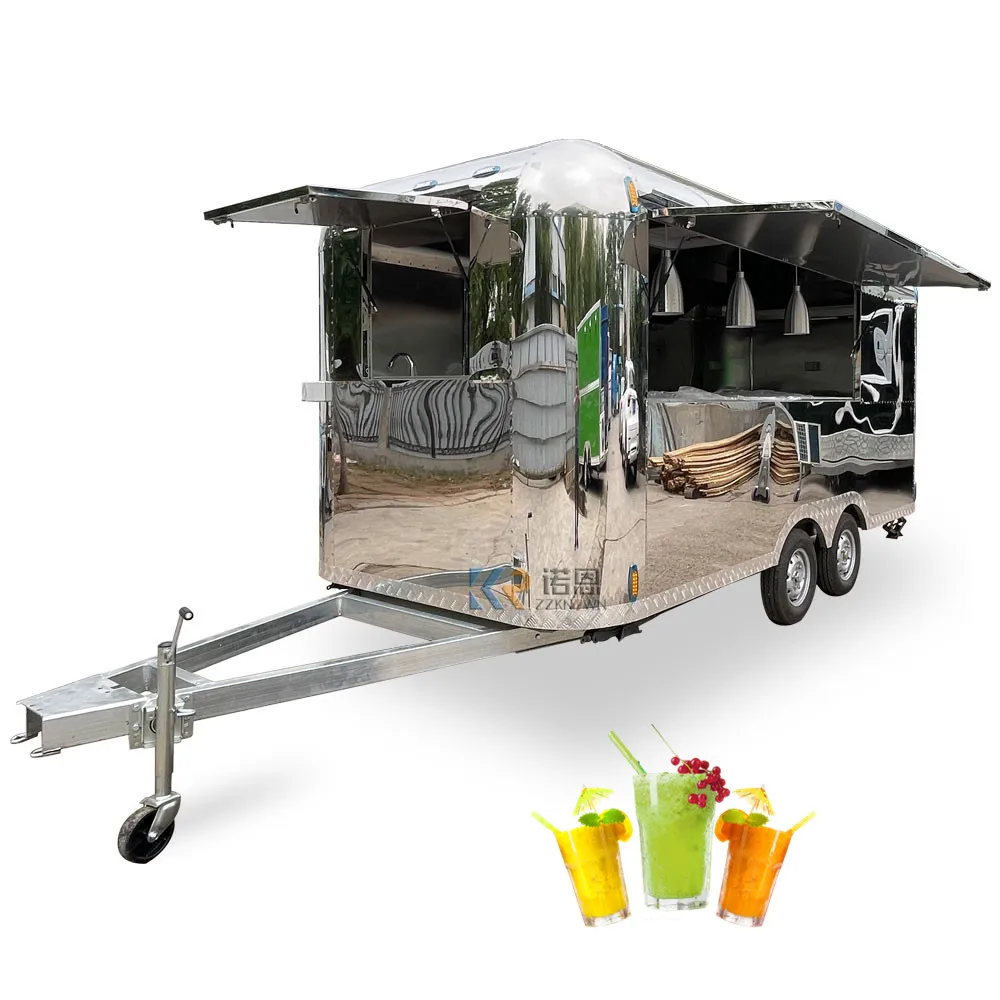 Fully Equipment Mobile Food Truck With Full Kitchen CE DOT Approved Fast Food Concession Trailer For Sale Europe