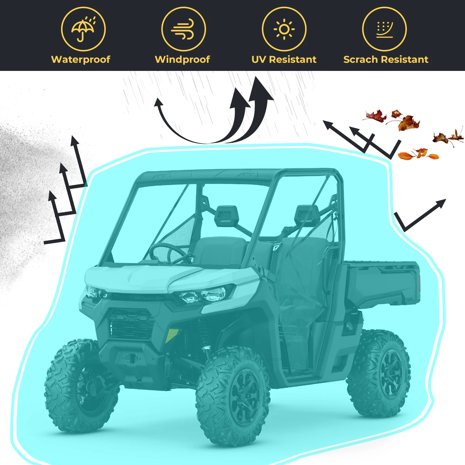 

UTV Storage Cover Compatible with Polaris Ranger RZR for Can-Am Defender HD5 8 10 for Can Am Maverick All Years