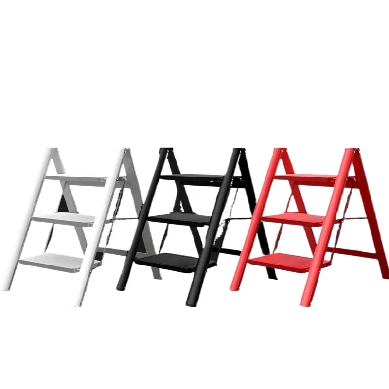 Folding 3-Step Ladder Sturdy Step Stool for Adults 330 lbs Capacity Wide Pedals Closet Stool Anti-Slip Step Stool