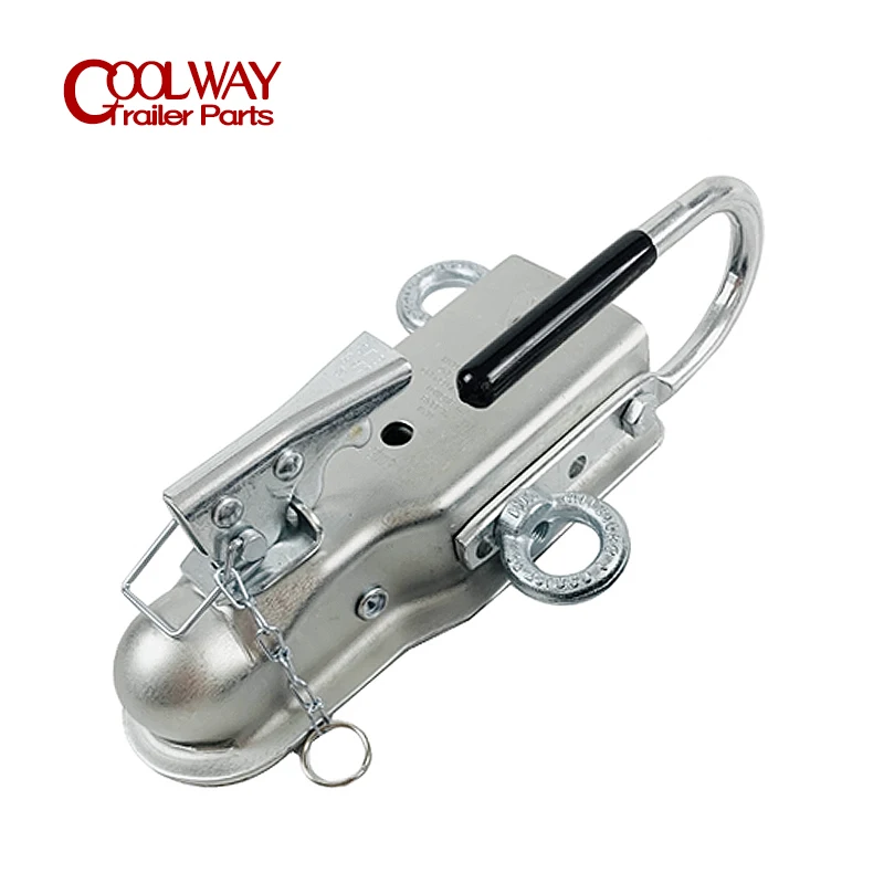 Trailer Coupler 2X3นิ้ว Hitch Ball ข้อต่อตรงลิ้น Handler สายตาหมุดขั้วต่อ RV อะไหล่ Camper Caravan อุปกรณ์เสริม