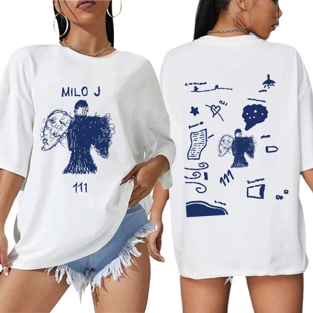 Rapper Milo J 111 Album Merch T Shirt Men Women Clothes Harajuku Hip Hop T-shirts Vintage Cotton Short Slevee T-shirt Streetwear