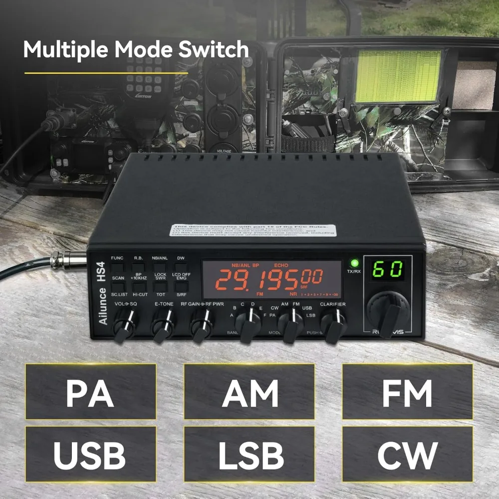 Ailunce HS4 10 Meter Radio, High Power SSB Ham Radio Base Station, for Emergency Response