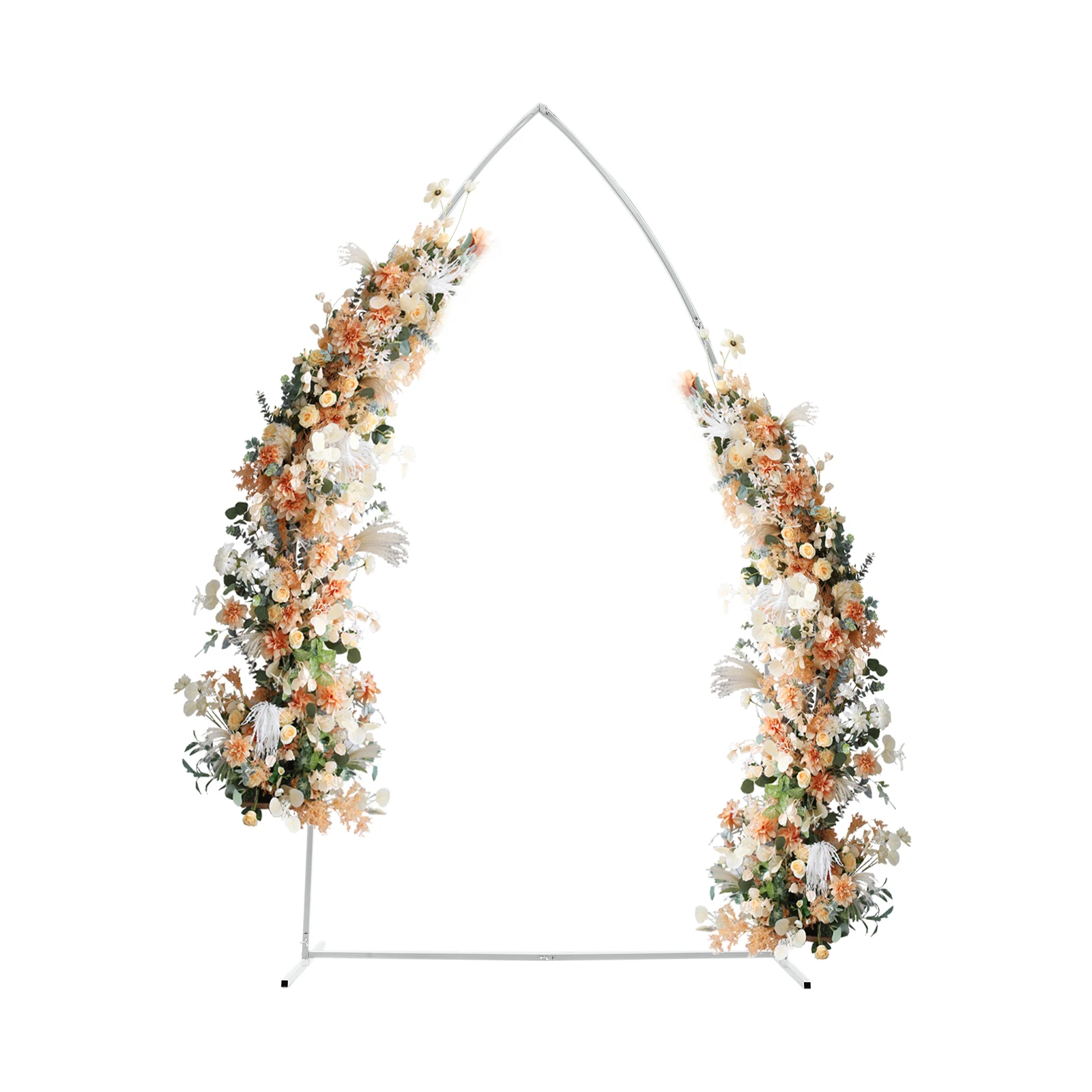 Metal Wedding Arch Backdrop Stand 7.35Ft DIY Party Flower Frame for Anniversary Graduation Ceremony Background Decor White/Gold