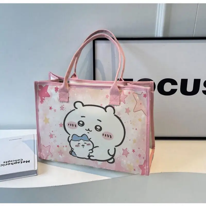 Chiikawa Cartoon Large Capacity Fold Travel Bag Duffel Bag Business Trip Travel Girl Anime Student Cute Figure Kawaii Cartoon