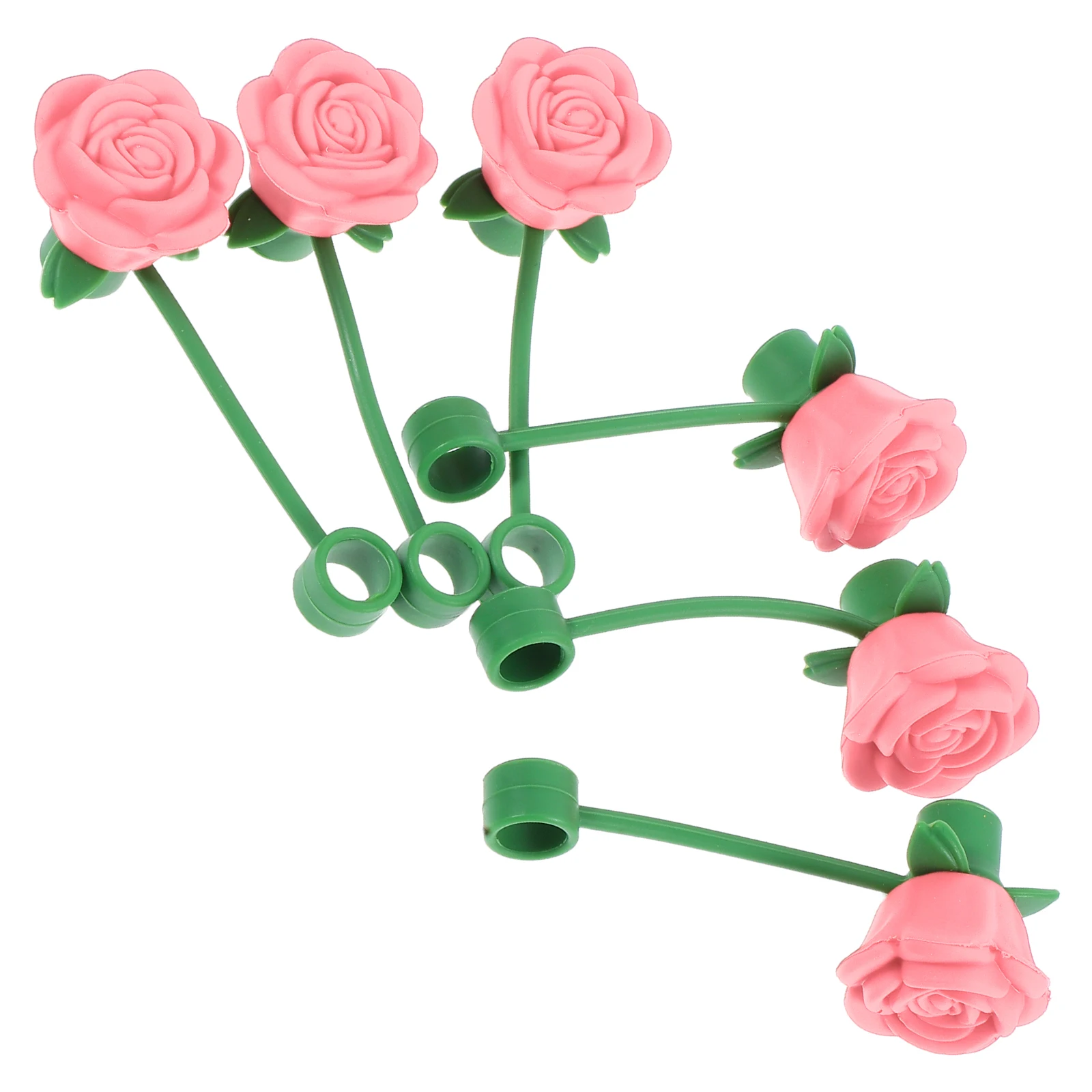 

6Pcs Rose Flower Silicone Straw Caps Dustproof Toppers Reusable Silicone Straw Covers for Tumblers Cups Lid Accessories