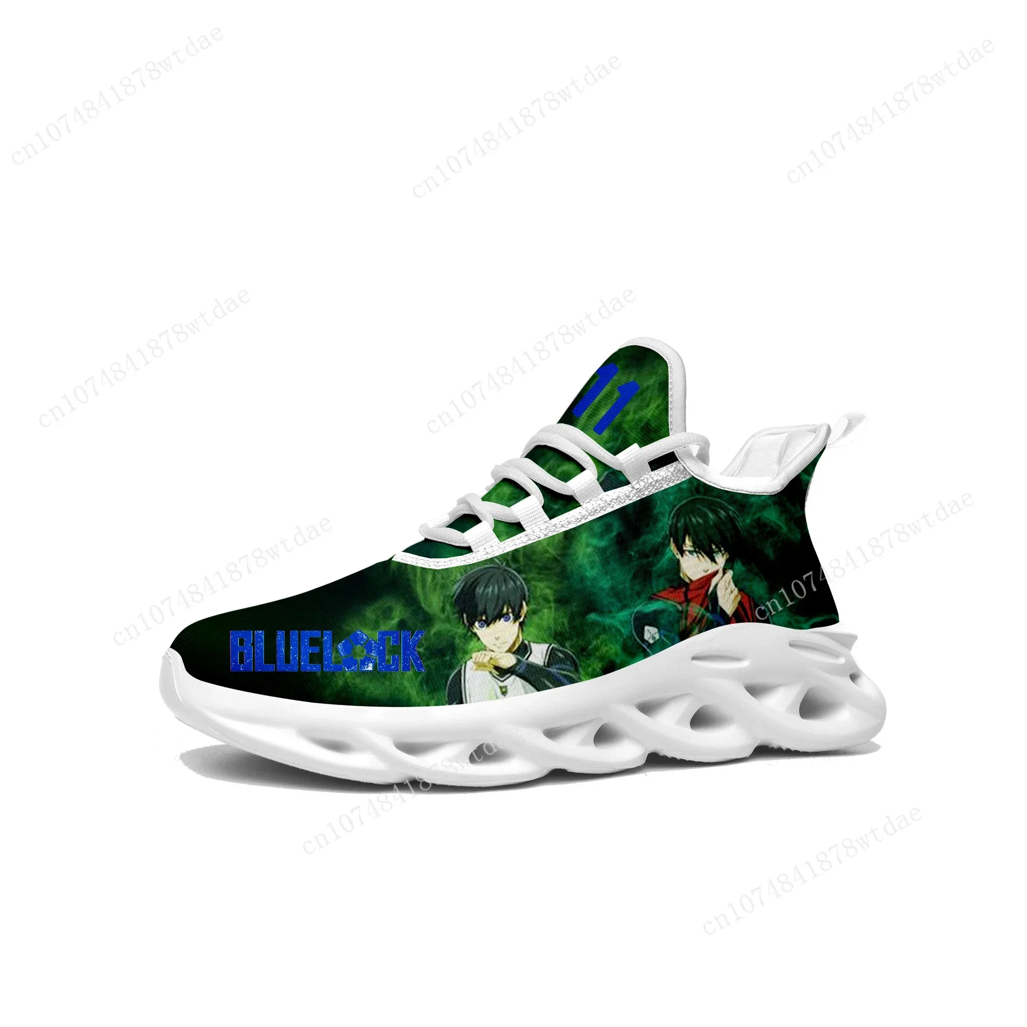 Blue Lock Flats Sneakers Mens Womens Teenager Sports Running Shoe High Quality Yoichi Isagi Cartoon Custom Lace Up Mesh Footwear