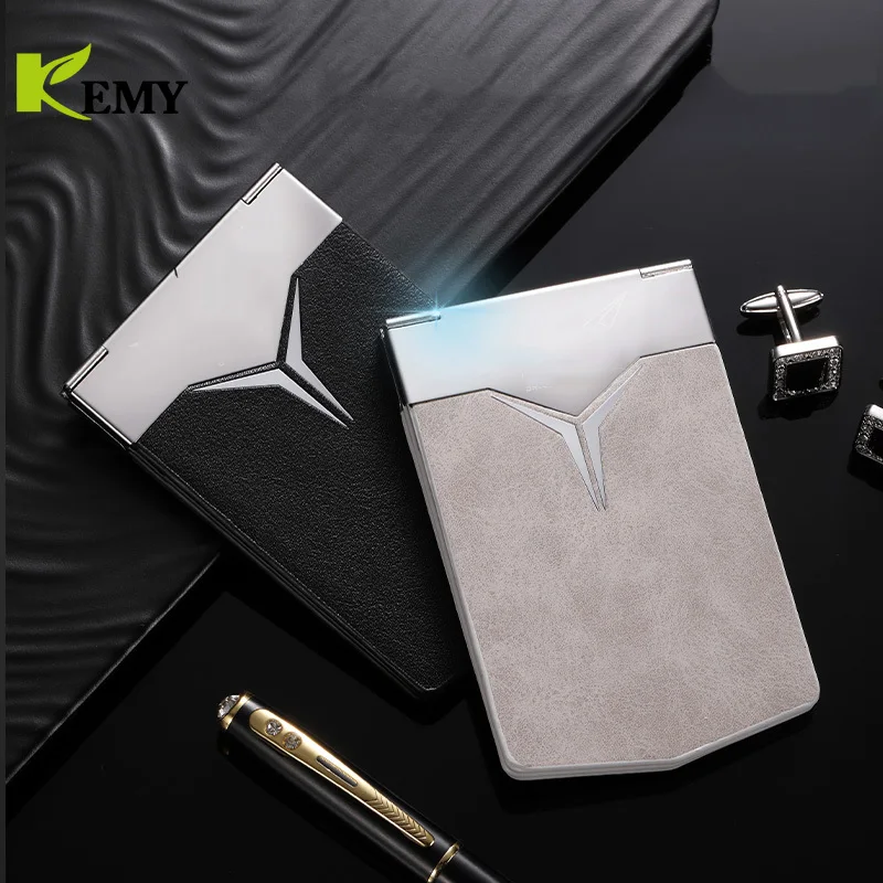 Fashion Aluminum Antimagnetic Card Holder Women Men Metal Cowhide Rfid Credit Card Business Card Holders Organizer Purse Wallet