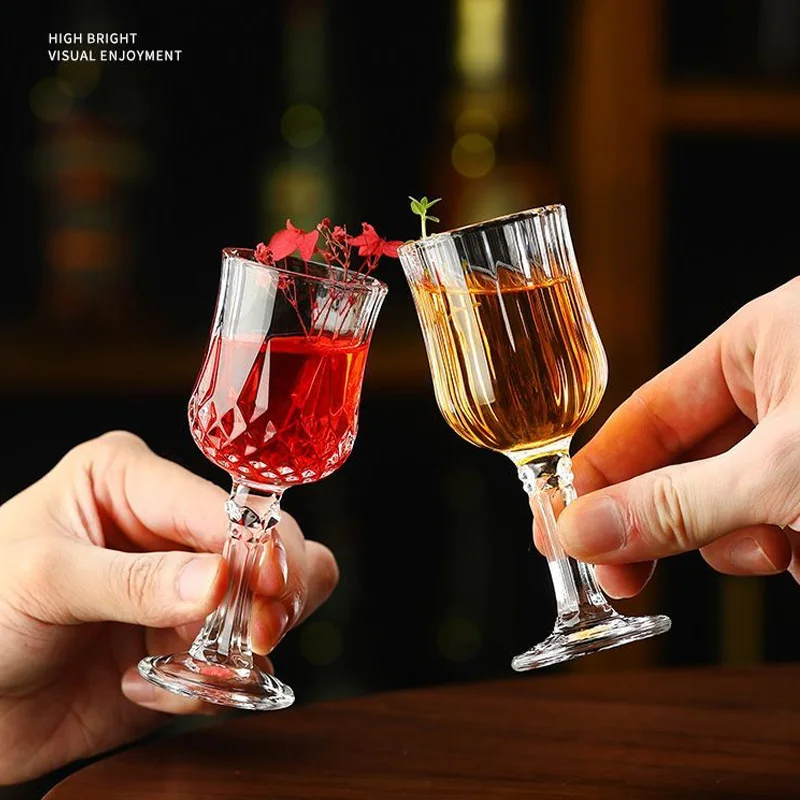 New Arrival 6pcsx50ML Lead Free Glass Machine Made Chinese Old Fashioned Shot Glasses for Liquor Vodka Spirit Drinks Goblet