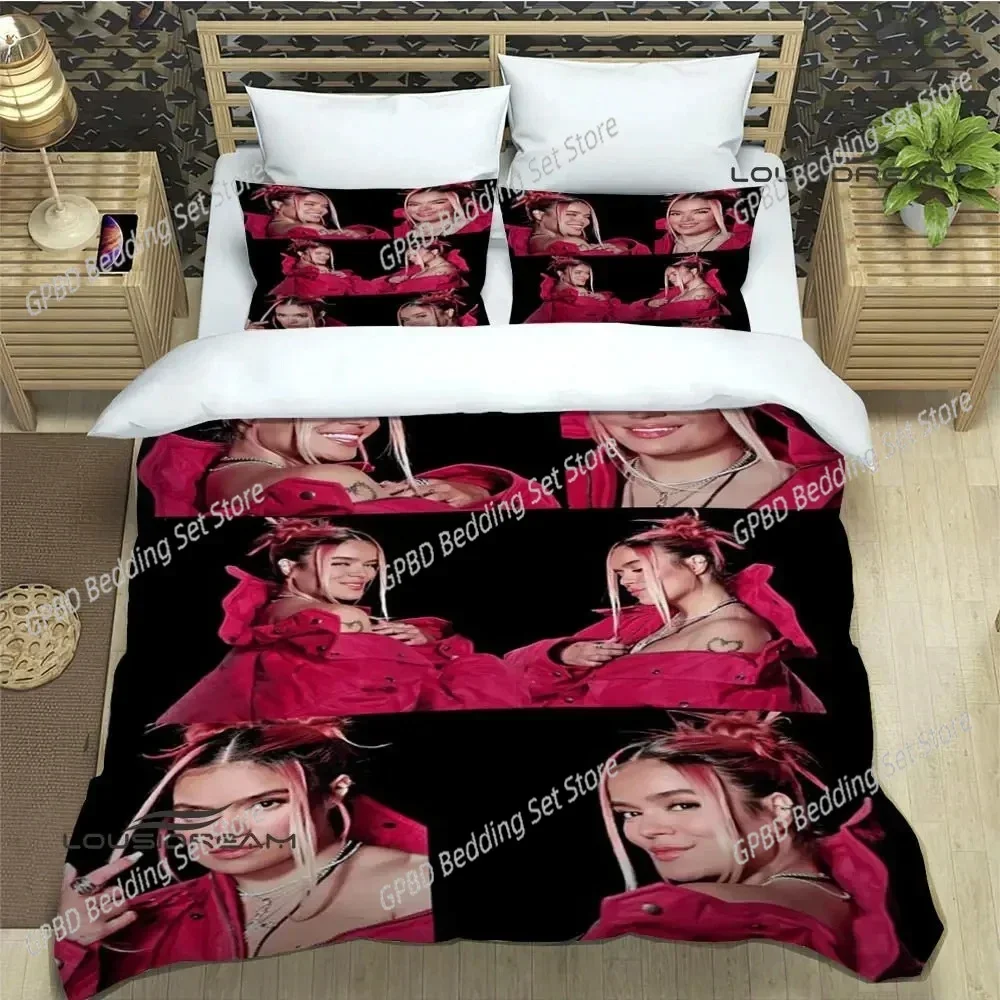 Karol G star Bedding Set Boys Girls Twin Queen Size Duvet Cover Pillowcase Bed Boys Adult Fashion Home Textileextile