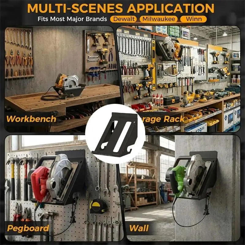 Hochleistungs-Kreissägen-Lagerregal-Organizer für Schuppen, Garage, Stecktafel, Werkstatt, robuste Werkstatt-Organisation D2RD – Detail 8
