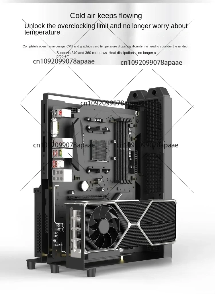 X5P 2024 حافظة كمبيوتر مكتبي ATX حافظة كمبيوتر مفتوحة،