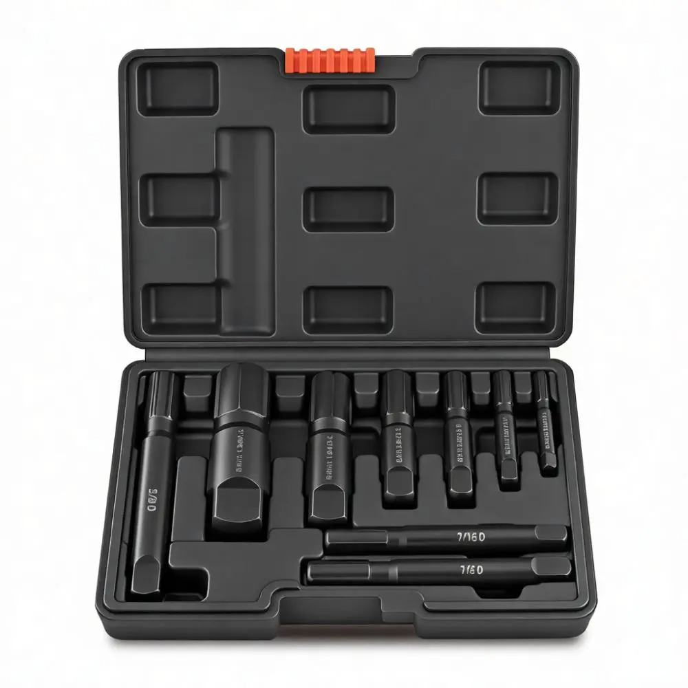 Pipe Thread Repair Tool Set Chrome Molybdenum Steel Screw Extractor Damaged Bolt Remover Plumbing Maintenance Hardware Kit