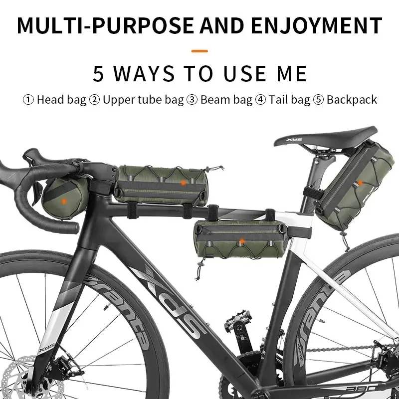 Waterproof Road Bicycle Handlebar Bag Multifunctional MTB Front Tube Bag Portable Frame Pannier Outdoor Shoulder bag