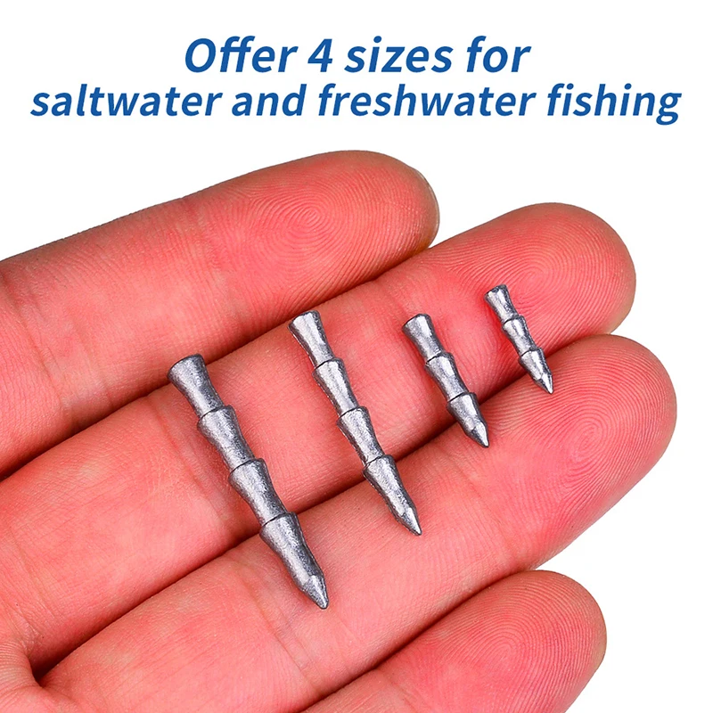 10Pcs 0.5g 1g 2g 2.5g Insert Metal Weight Nail Sinker For Fishing Accessories Worm Wacky Rig Bass Jigging Fishing Sinker