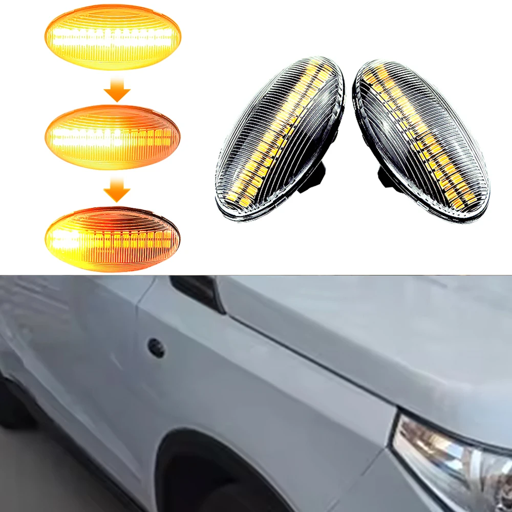 

1pair Led Dynamic Signal Side Marker Flashing Indicator Blinker Turn Light For Peugeot 307 206 607 407 1007 107 4007 Lamp