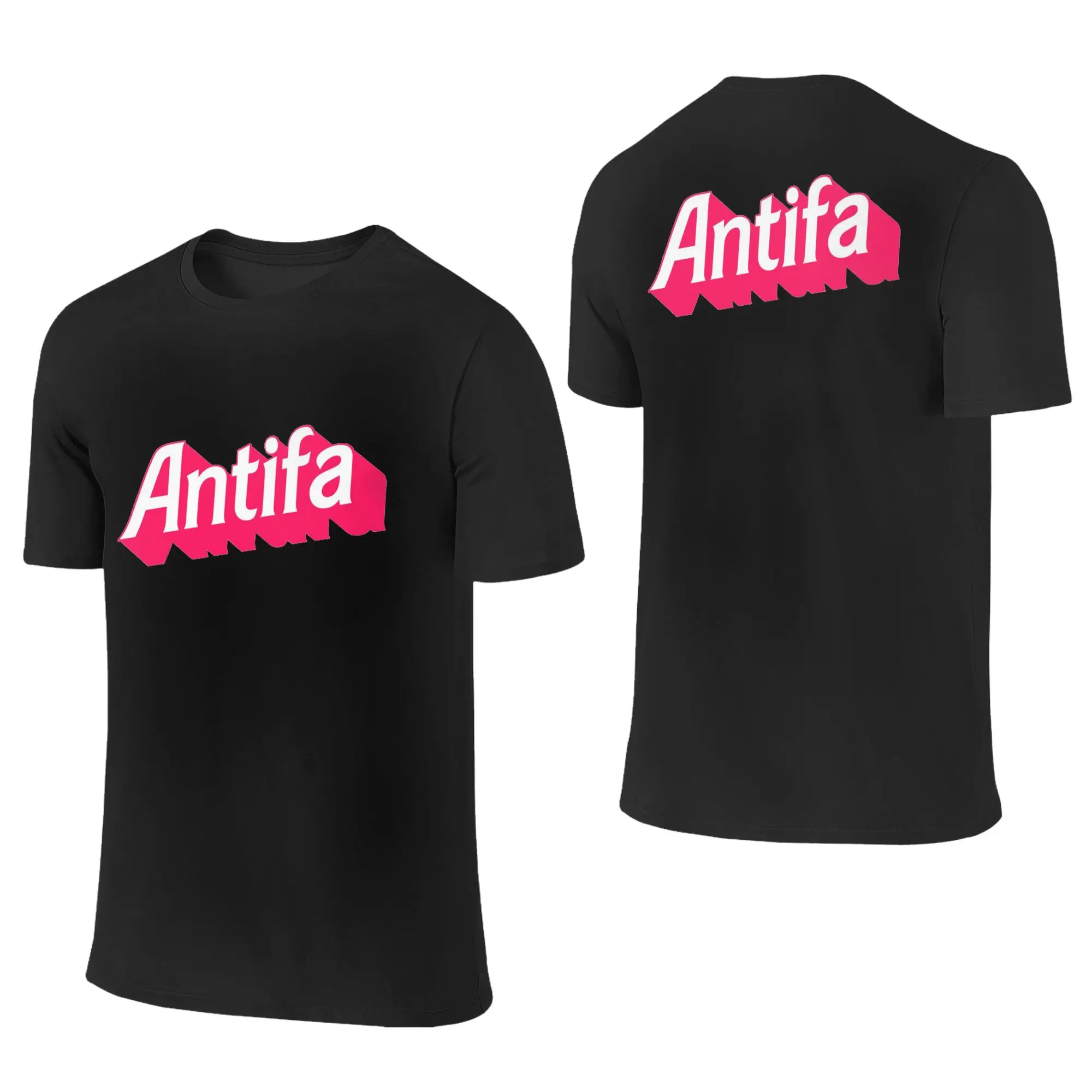 100% Cotton Antifa T-Shirt Men's Double Sided T Shirt Men Crew Neck Summer Shirts Tops S-6XL