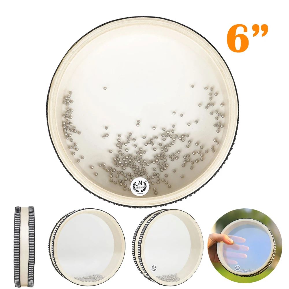 Sea Wave Drum Ocean Sound Effect Ocean Sea Drum with Steel Balls Hand Drum Transparent for Early Child Education