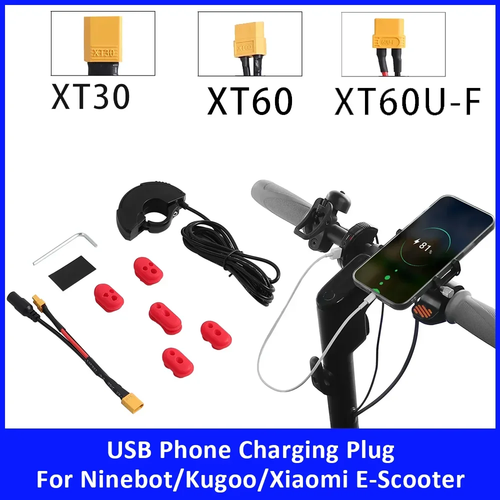 

USB Charger Adapter for Kugoo/Ninebot/Xiaomi Scooter Accessories Handlebar Power Adapter XT30/XT60/XT60U-F for Phone Charging