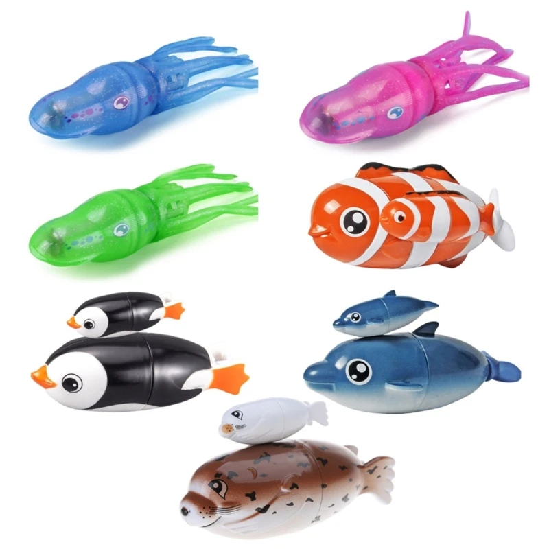 Brinquedo água flutuante peixe fofo/polvo/leão marinho brinquedo ar livre verão para meninos meninas