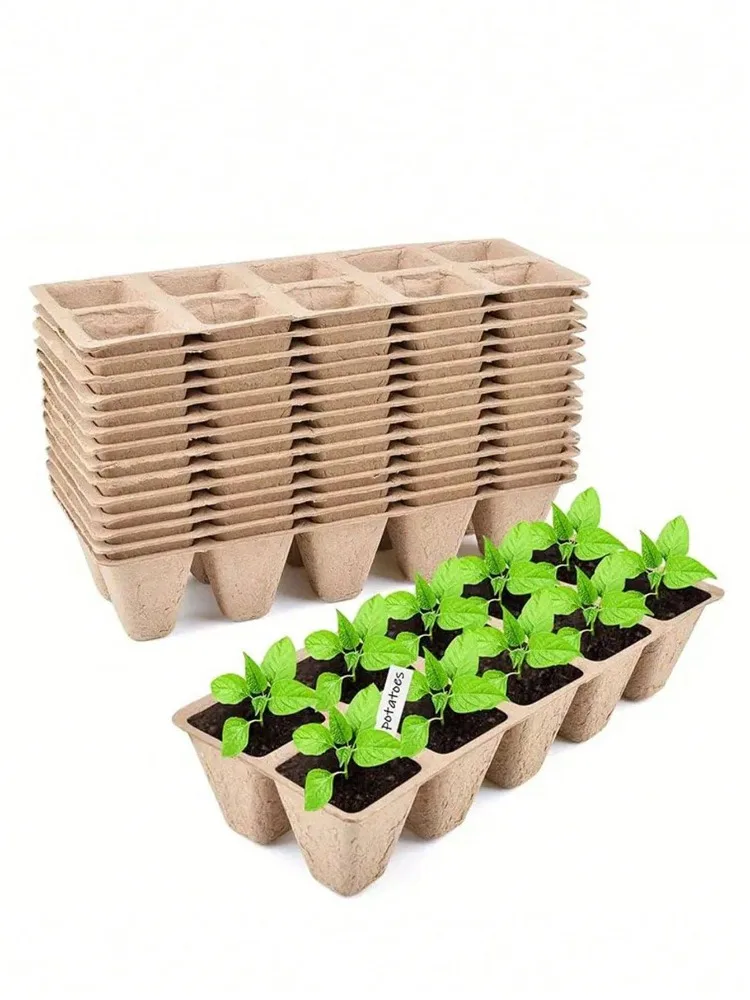 10/12 Grids Mobiele Kwekerij Potten voor Zaailing, Starter Lade Biologisch Afbreekbare Pulp Zaailing Cup Tuin Plant Zaailing Kieming tool - afbeelding 2