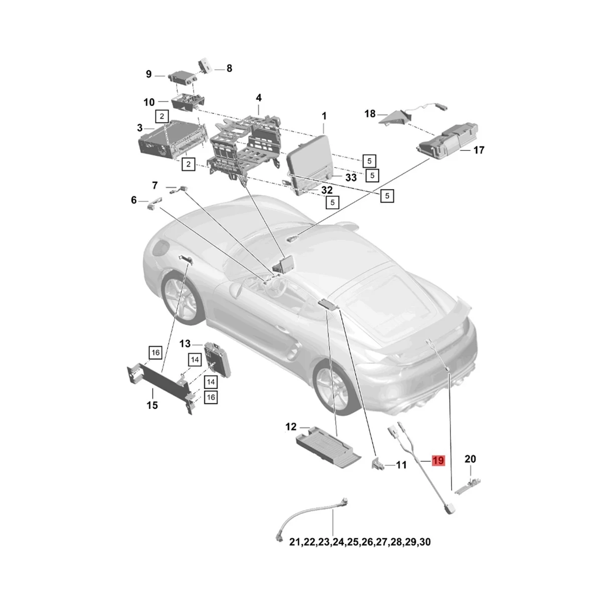 95B980551L 5Q0980556B Car Rear View Backup Camera for Porsche Macan 2015-2020