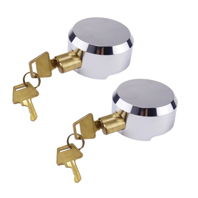 Shackle Padlocks Keyed (2 Pack),Puck Locks,Van Door Lock,Chrome Puck Lock, Reinforced  Shackle Lock