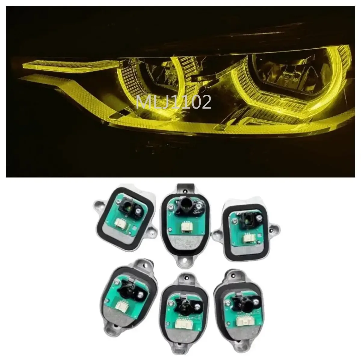 

New7419615 63117419615Yellow Angel Eyes DRL Driving Control Module Unit OE For BMW 3 Series F30 F31 2016 2017 2018 LED Headlight