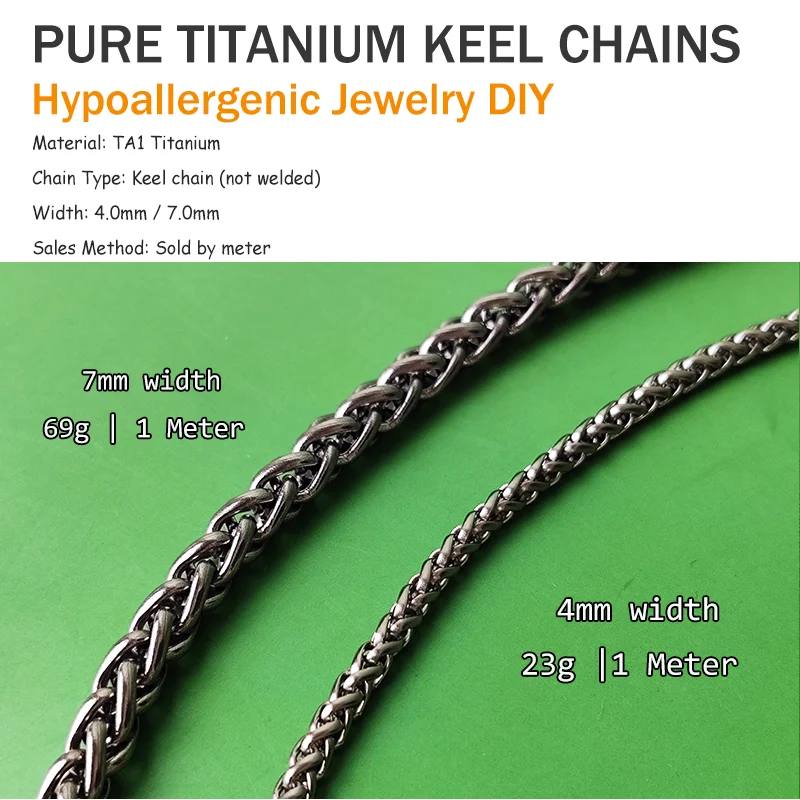 Titanium Dragon Bone Chain Wholesale (4.0mm/7.0mm) | 1 Meter Bulk | DIY Necklace & Bracelet | Rust-Free & Hypoallergenic