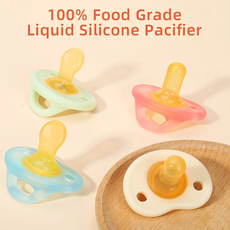 

Baby Colour Pacifier 1/2-Pack | BPA Free Soother, Round Nipple soft Silicone Curves Comfortably Perfect Baby development Gifts