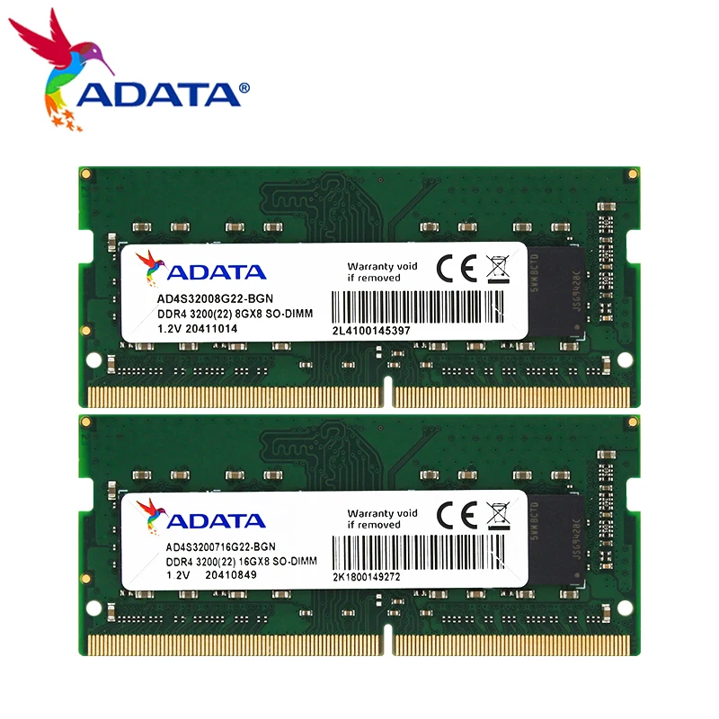 Imagem -03 - Memory Ram para Notebook Original Alta Velocidade So-dimm So-dimm Ddr4 3200mhz 8gb 16gb 1.2v 260 Pin Pcs Adata-ddr4