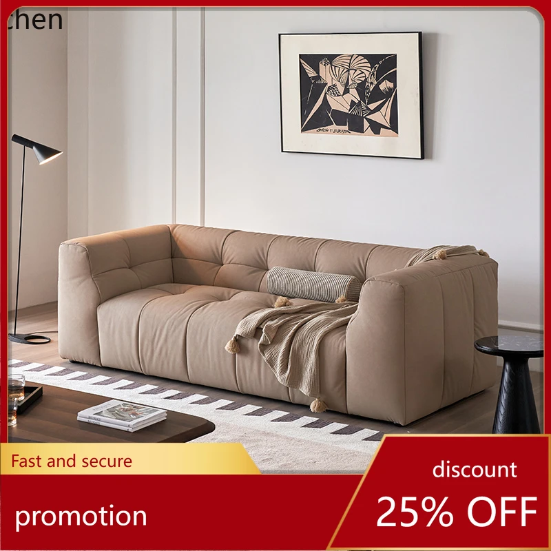 

CZ Italian marshmallow fabric sofa living room straight row simple cloud sofa home decoration accessories