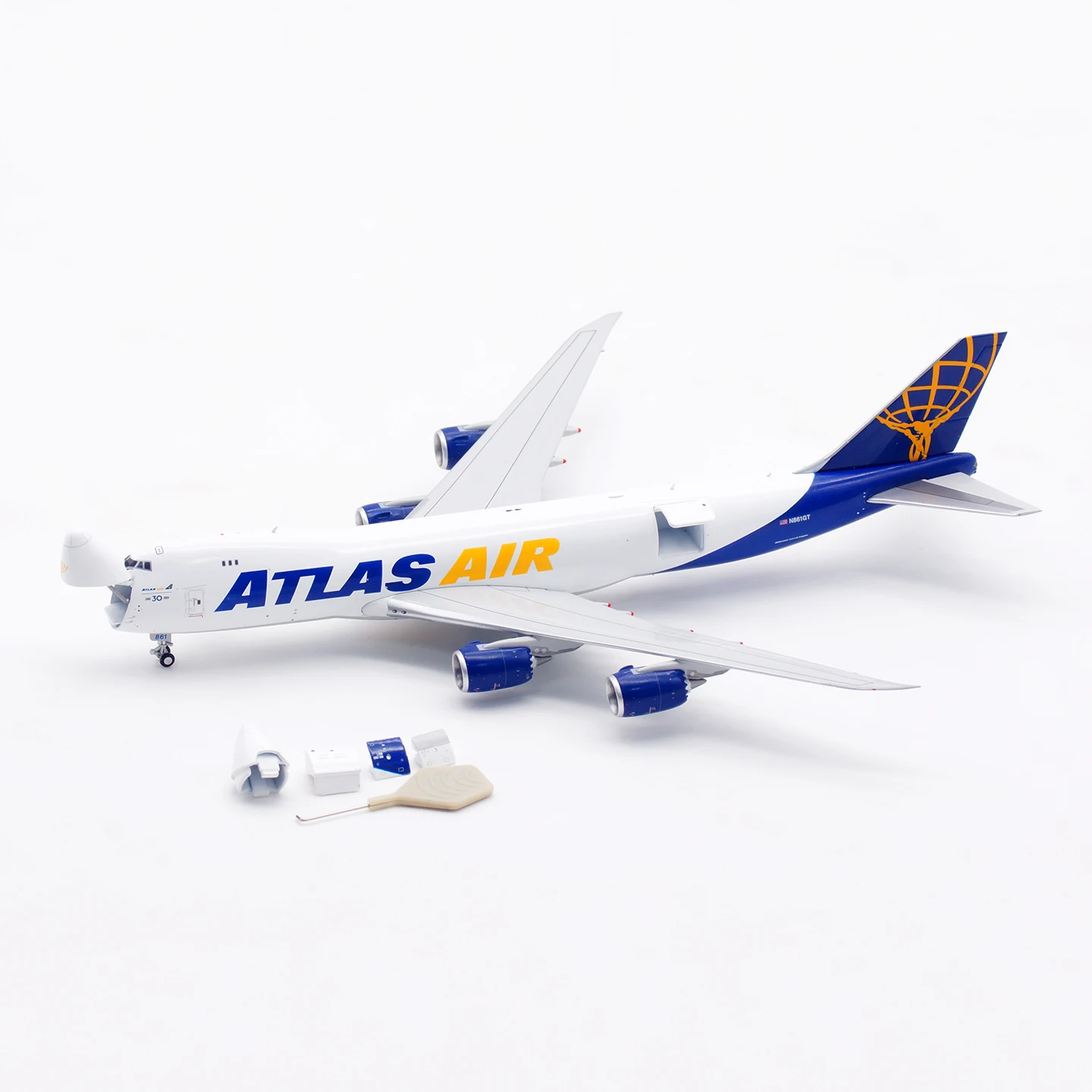 

B632204C Alloy Collectible Plane Gift HX Model 1:400 Atlas Air "30th" [Open Door] Boeing B747-8F Diecast Aircraft Model N861GT