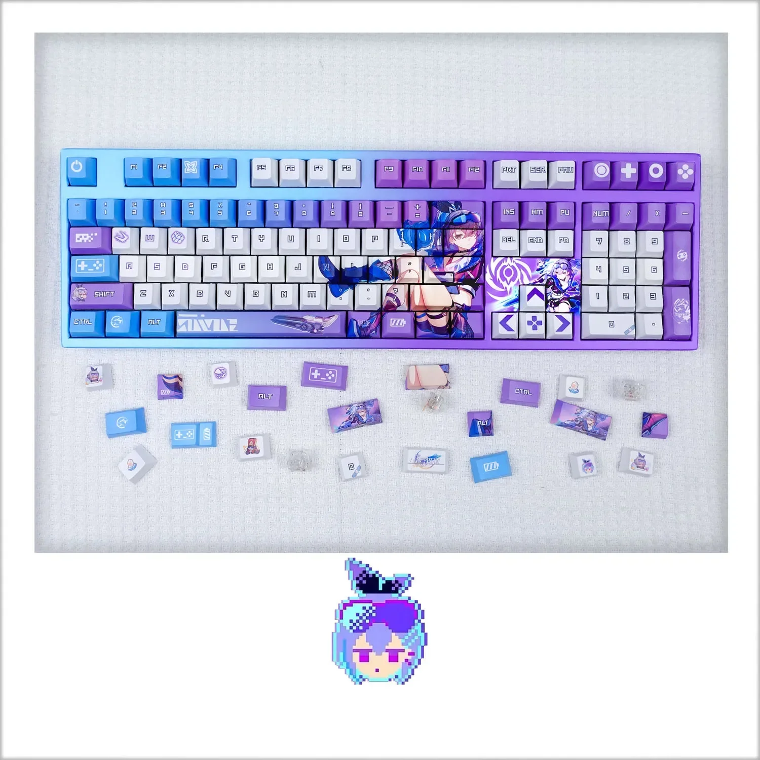 Honkai: Star Rail Silver Wolf Keycaps PBT Key Caps for Mechanical Keyboard Game Customize